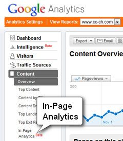 The Google Analytics Menu with In-Page Analysis